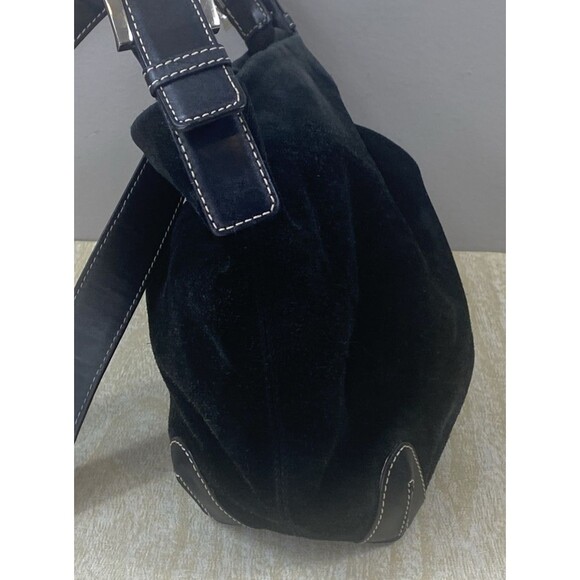 Preston & York Black Genuine Suede Crossbody/ Shoulder Handbag - Picture 4 of 11